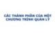 Bài giảng Lập trình Web: Các thành phần của một chương trình quản lý