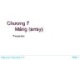 Bài giảng Nhập môn về lập trình - Chương 7: Mảng (Array)